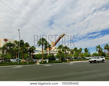 Las Vegas, United States of America - May 06, 2016: Downtown City Hard Rock Cafe Hotel and Casino
