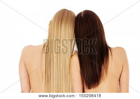 Long hair. Hairstyle. Hair salon. Woman with healthy hair.