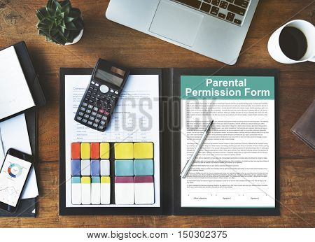 Parental Permission Form Contract Concept