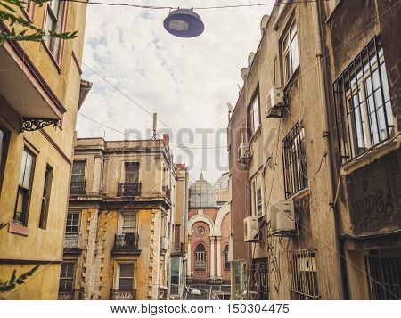 ISTANBUL TURKEY- SEPTEMBER 10-13 2016: Old town in Beyoglu of Istanbul.