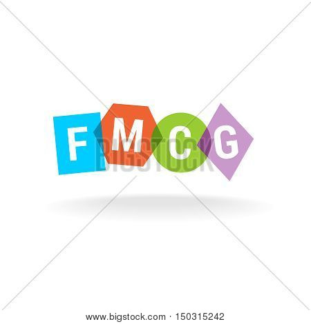 FMCG acronym. Letters logo. Fast moving consumer goods business concept.