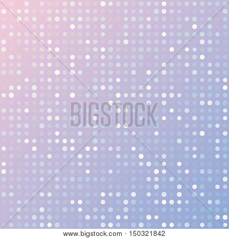 Blue serenity and pink rose quartz gradient background of multiples dots. Fashion trends circles backdrop. Vector illustration. May use for modern background digital card posters website template