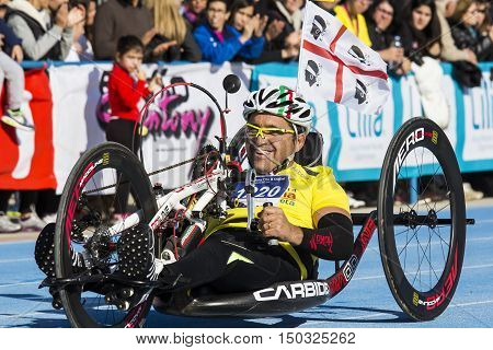 CAGLIARI, ITALY - December 7, 2014: 7 ^ Half Marathon - Memorial Delio Serra - Sardinia