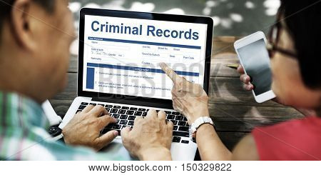 Criminal Records Insurance Form Graphic Concept