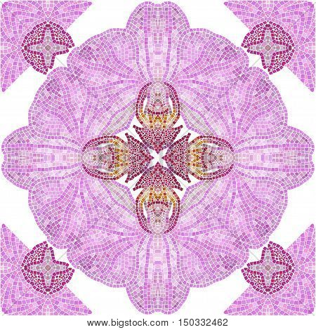 Orchid flowers are made of mosaic tiles.