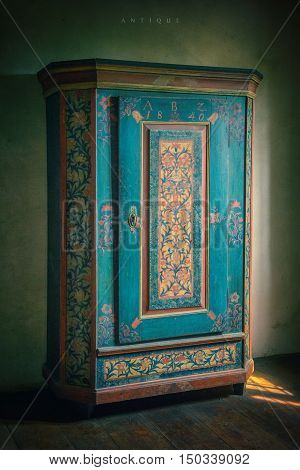 Old vintage and antique cupboard artwork style