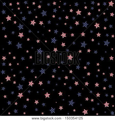Background with stars in the American flag theme. Stock vector.