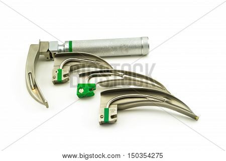 Laryngoscope with smaller heads isolated on a white background