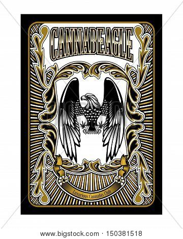 Luxurious eagle card elegant graphic cannabis badge cover club