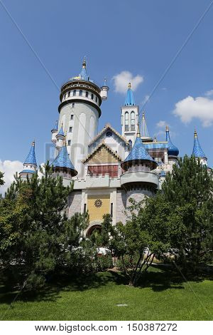 Fairy Tale Castle In Sazova Science, Art And Cultural Park In Eskisehir City