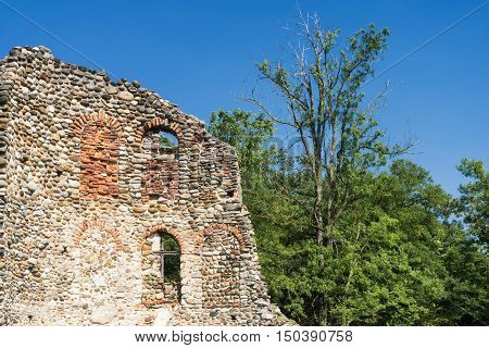 The archeological area of Castelseprio (Varese Lombardy Italy): ruins of a village destroyed in the 13th century. Unesco World Heritage Site.