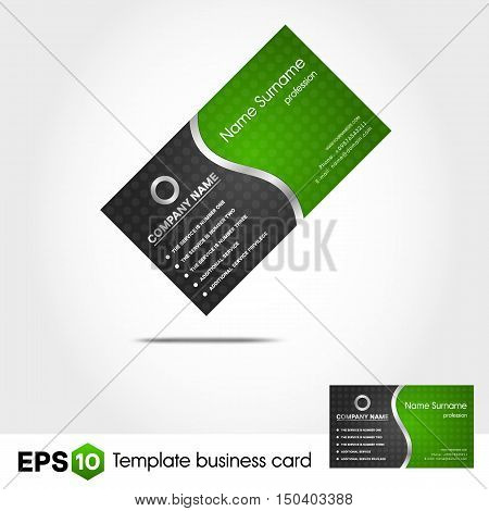 Abstract green business card template. Vector image