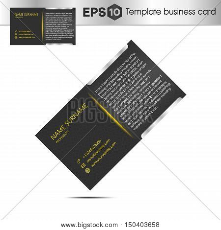 Abstract yellow business card template. Vector image