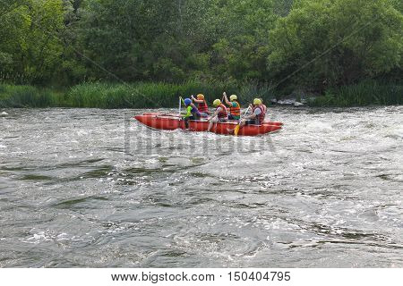 Rafting on Southern Bug river in Ukraine