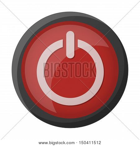 red button flat icon with long shadow for web design