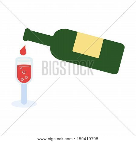 Alchohol flat icon. Illustration for web and mobile.