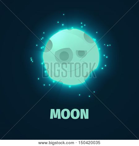 cute moon smiling icon for web or print