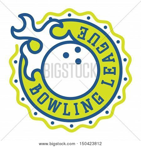 Vector bowling logo emblem and sport logo design element. Bowling logotype template and badge. Bowling badge sport item design for sport league teams