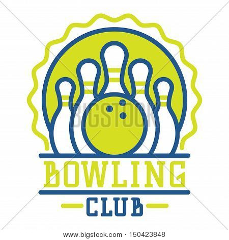 Vector bowling logo emblem and sport logo design element. Bowling logotype template and badge. Bowling badge sport item design for sport league teams