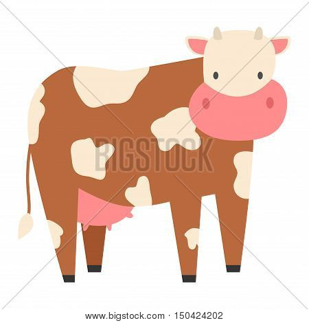 Milk cow bull with calf bull buffalo. Different cow dairy farm beef, nature domestic farm animal. Cartoon cow action , with cute lovely heifer vector.