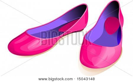 glänzende Rosa Schuhe vor weißem Hintergrund