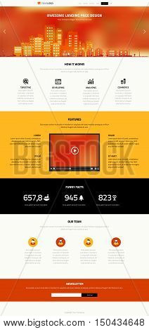 Material design responsive landing page or one page website template