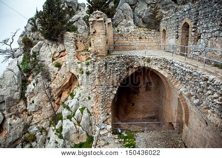 Ruins of Saint Hilarion Castle in Cyprus