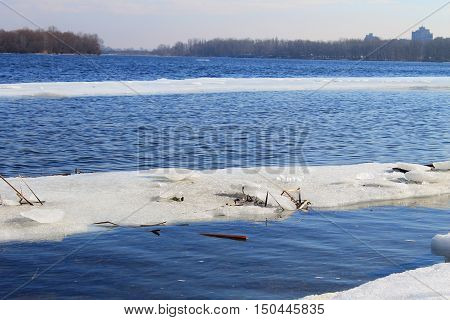 View on the river Dnieper on winter