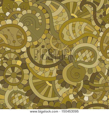 abstract beautiful colored buta seamless pattern, indian paisley motifs, vector illustration