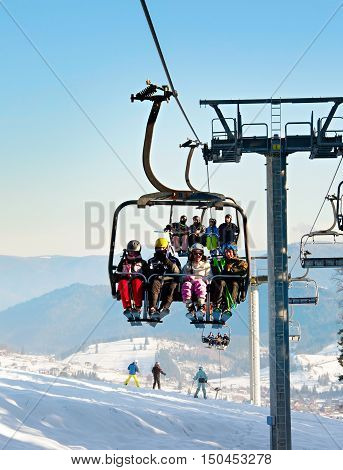 Cableway At Ski Resort
