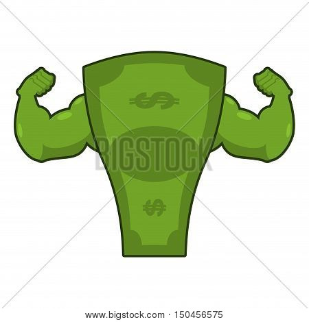 Strong Dollar. Powerful Cash. Potent Money With Big Muscles. Hands Bodybuilding