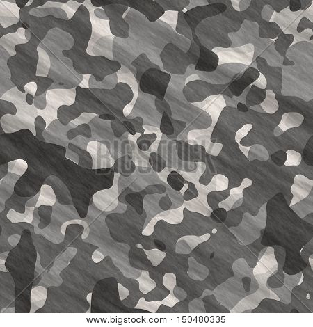 Abstract camouflage background - computer-generated image. Chaos spots and stains. Classic camouflage in black and white colors. For prints, backrops, covers.