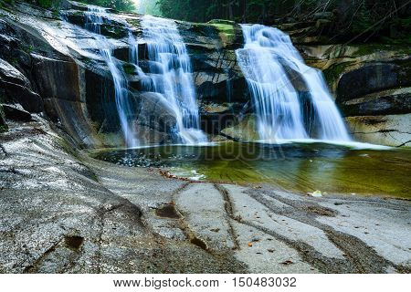 Mumlava waterfall in the Karkonosze National Park Harrachov.