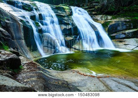 Mumlava waterfall in the Karkonosze National Park Harrachov.