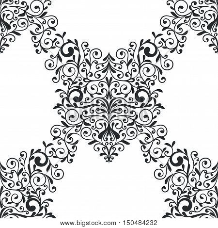 Seamless Damask pattern wallpaper decoration texture fabric vintage baroque repeat