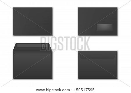 Blank paper envelopes set. Vector EPS10 illustration.