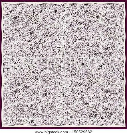 Openwork cream-coloured serviette isolated on dark background