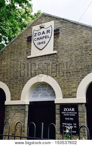 Canterbury United Kingdom - September 30 2016: Zoar Chapel Strict Baptist Church