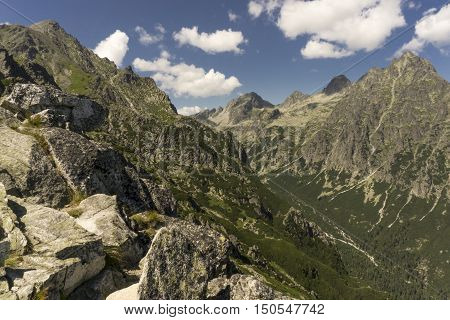 Panorama mountain summer landscape. The High Tatras. Slovakia.