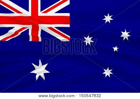 Flag of Australia is an Oceanian country comprising the mainland of the Australian continent the island of Tasmania and numerous smaller islands. 3d illustration