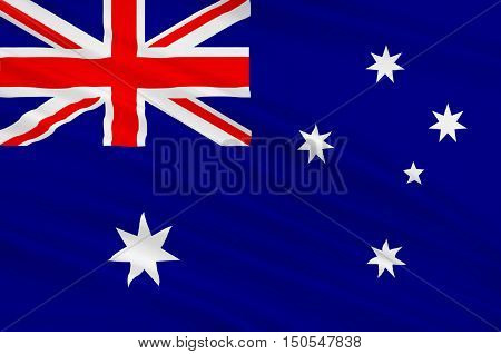 Flag of Australia is an Oceanian country comprising the mainland of the Australian continent the island of Tasmania and numerous smaller islands. 3d illustration