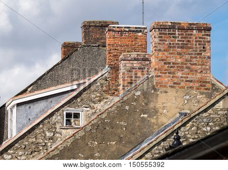 Rooftops and chimneys at Helmsley, Yorkshire, UK