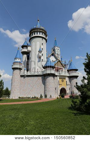 Fairy tale castle in Sazova Science Art and Cultural Park in Eskisehir City Turkey