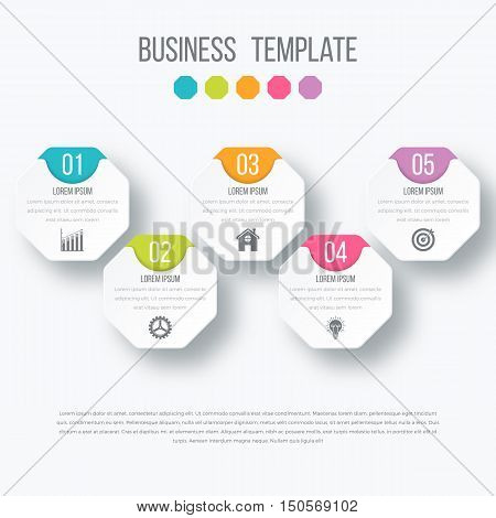 Vector illustration infographics five options. Stock vector