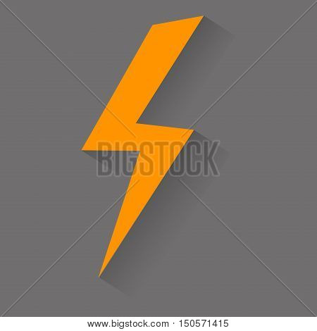 Lightning Icon. Flat Vector Icon With Shadow Design Collection