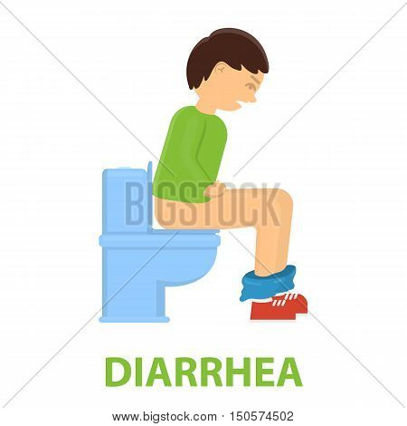 Diarrhea icon cartoon. Single sick icon from the big ill, disease collection.