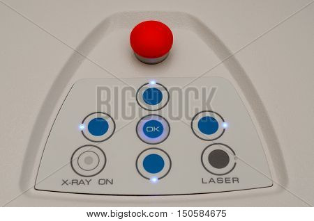 Control panel X-ray machines - top view in working order.