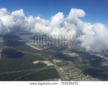 Aerial View Of New Orleans Mississippi River Basin