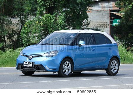 CHIANGMAI THAILAND - OCTOBER 2 2016: Private Car MG3 Product from British automotive. Photo at road no.1001 about 8 km from downtown Chiangmai thailand.