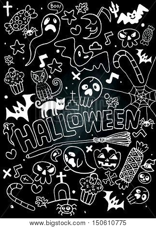 Doodle Halloween Holiday Background